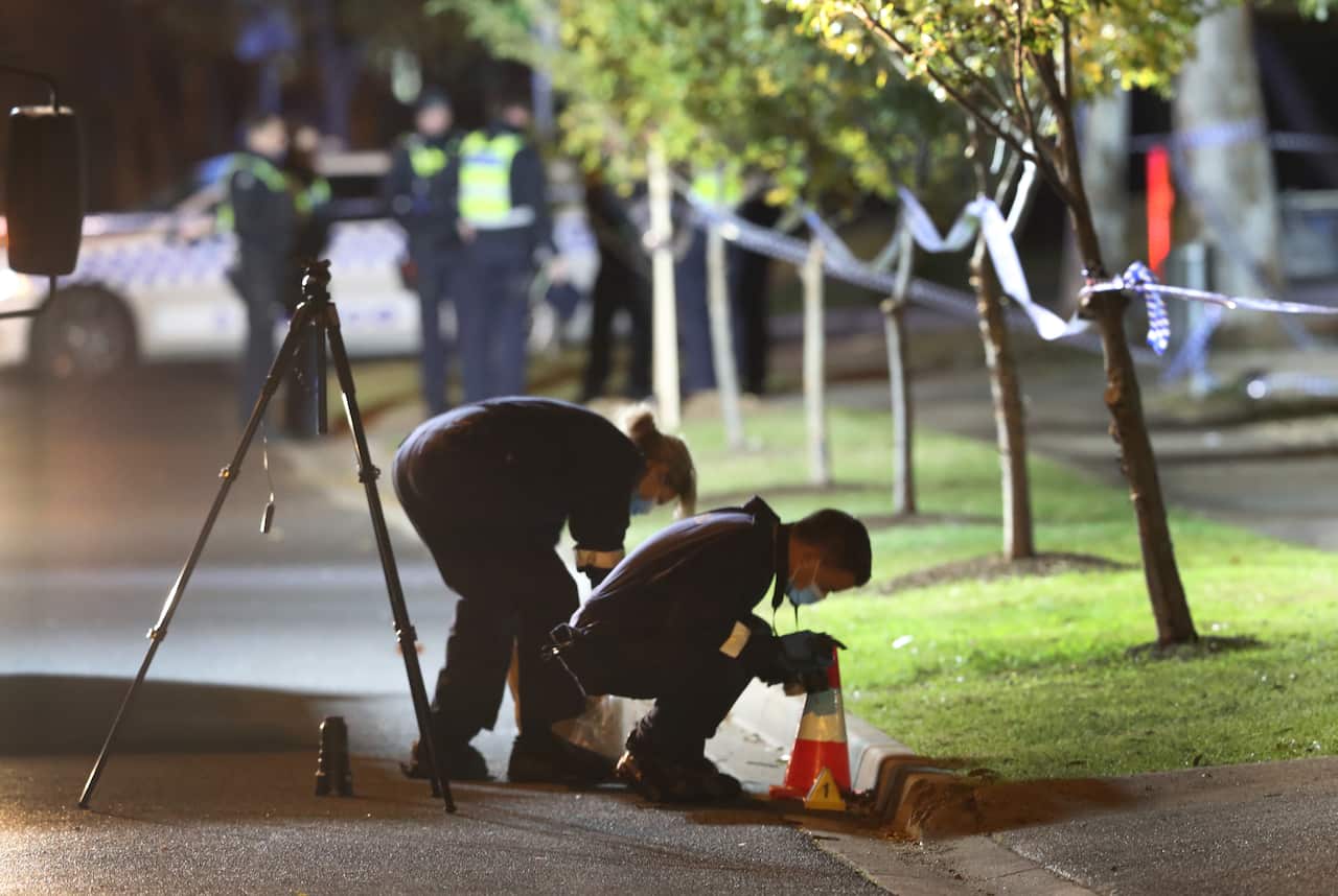 Six men have been arrested after a 16-year-old boy was stabbed to death outside a shopping centre in Melbourne's west.
