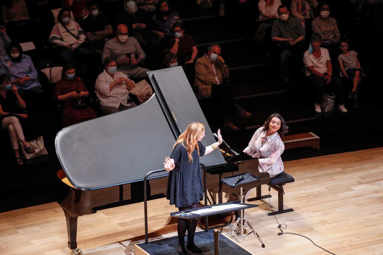 A pianist performs at the Philharmonie in Paris as part as the France's annual music festival to mark the summer's start.