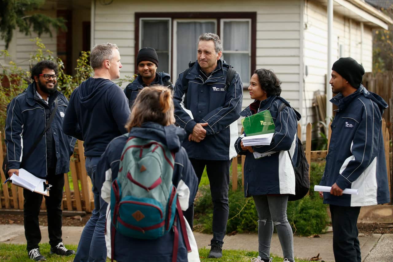 Victorian health workers prepare to knock on doors in Broadmeadows to check if residents have coronavirus.