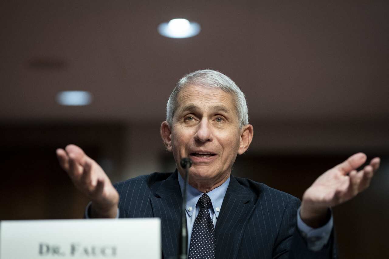 Anthony Fauci, director of the National Institute of Allergy and Infectious Diseases, speaks during a Senate Committee hearing 