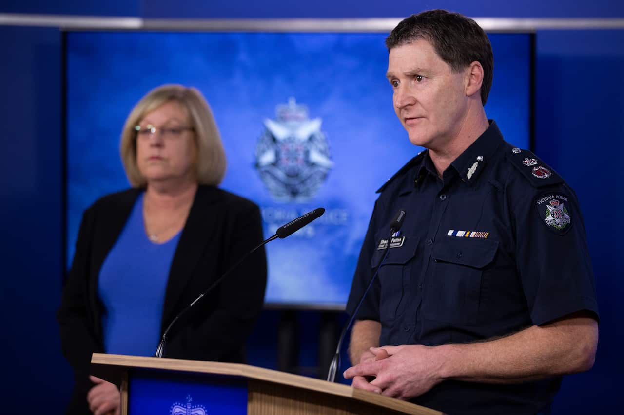 Victoria Police Chief Commissioner Shane Patton speaks to the media about police presence at nine housing commission towers.
