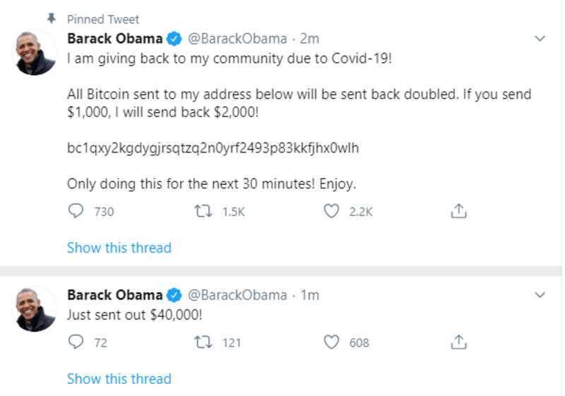Screen grab taken from the Twitter account of former US president Barack Obama