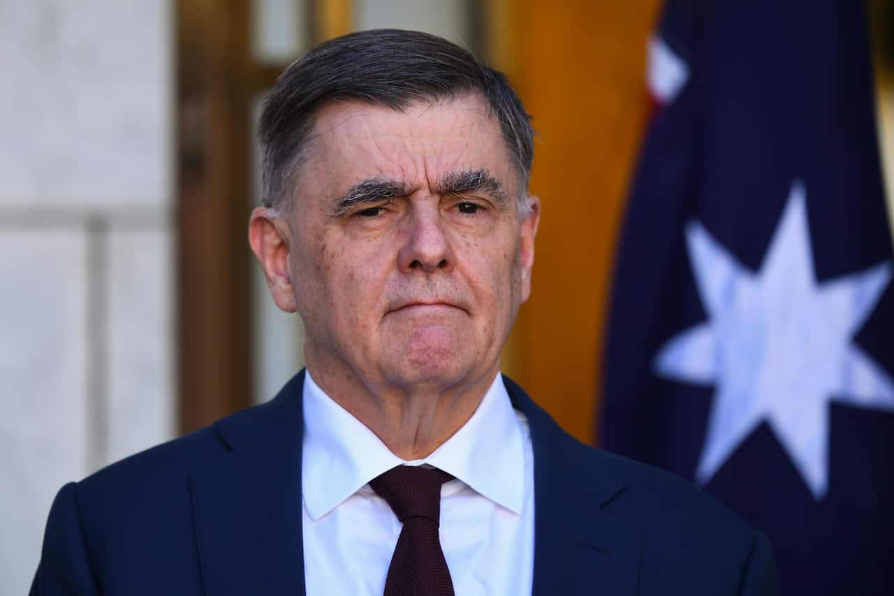 Secretary of the Department of Health Brendan Murphy speak to the media during a press conference at Parliament House in Canberra, Wednesday, July 29, 2020. (AAP Image/Lukas Coch) NO ARCHIVING