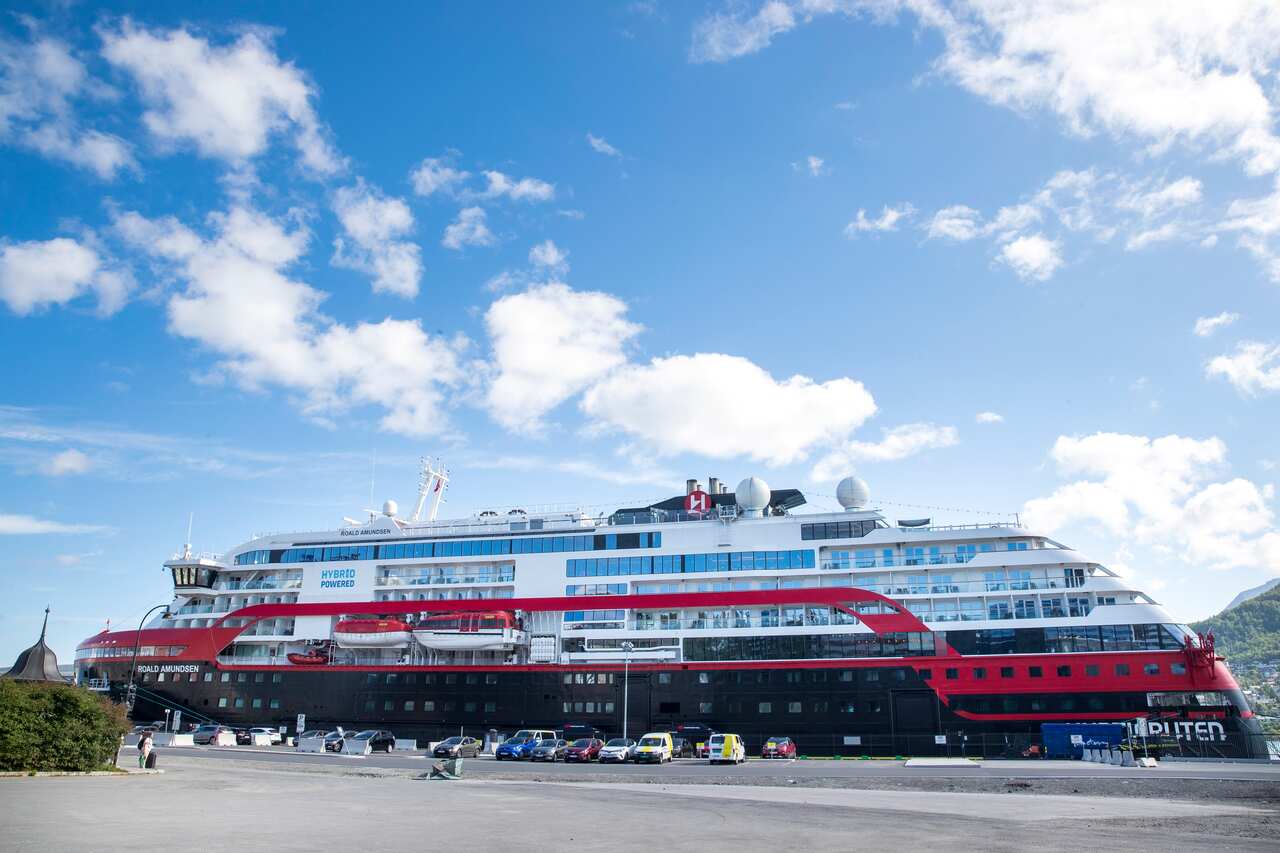Expedition ship MS Roald Amundsen docked in Tromso, Norway.