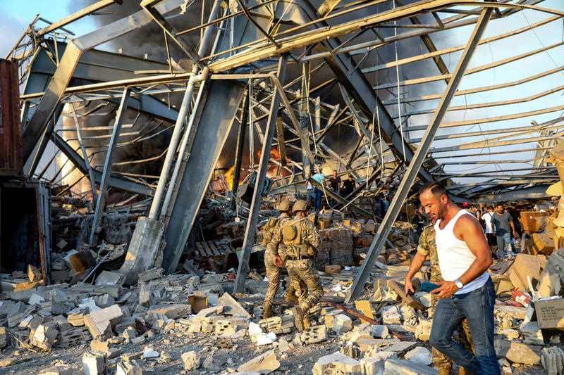 First rescue services visit a site of destruction