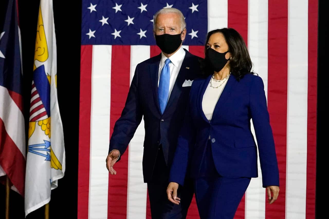Democratic presidential candidate former Vice President Joe Biden and his running mate Kamala Harris.