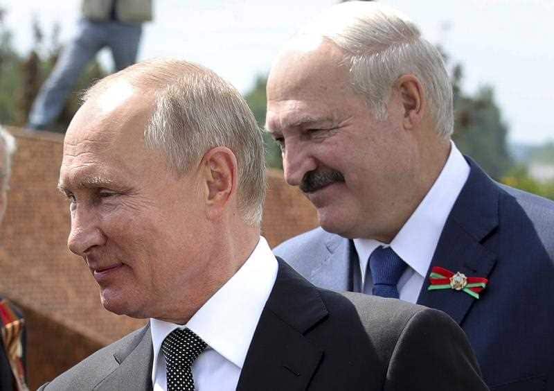 Russian President Vladimir Putin, left, and Belarusian President Alexander Lukashenko in June, 2020. 
