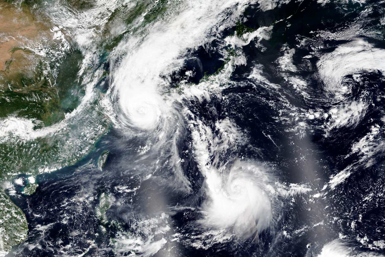 Typhoon Maysak over South Korea.