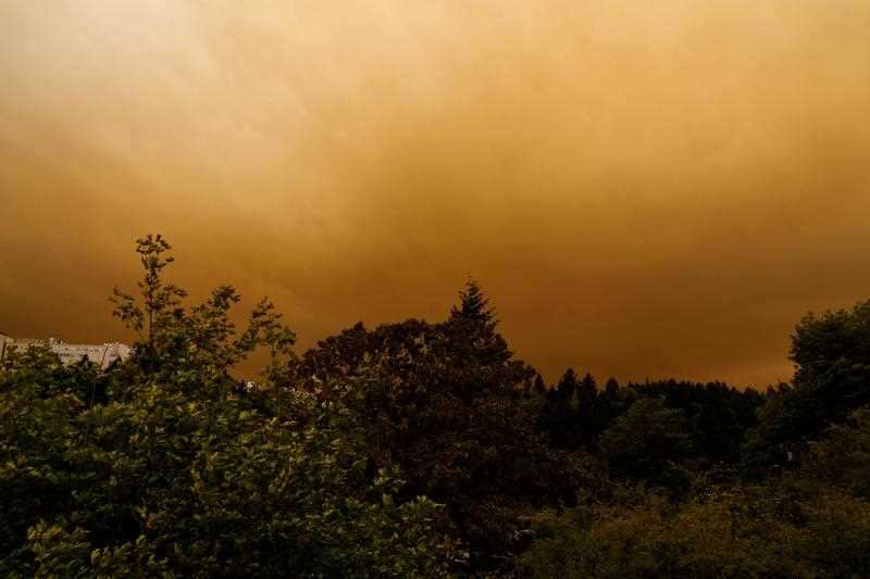 Catastrophic wildfires in western and central Oregon cast a pall on late afternoon skies throughout Portland, Oregon on September 9, 2020.
