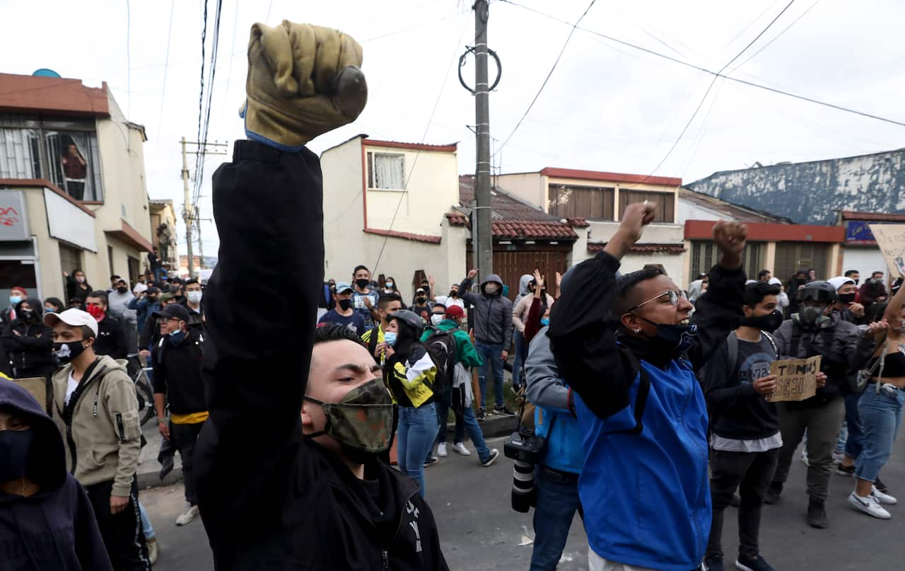 Protests against police brutality have raged for days in Bogota.