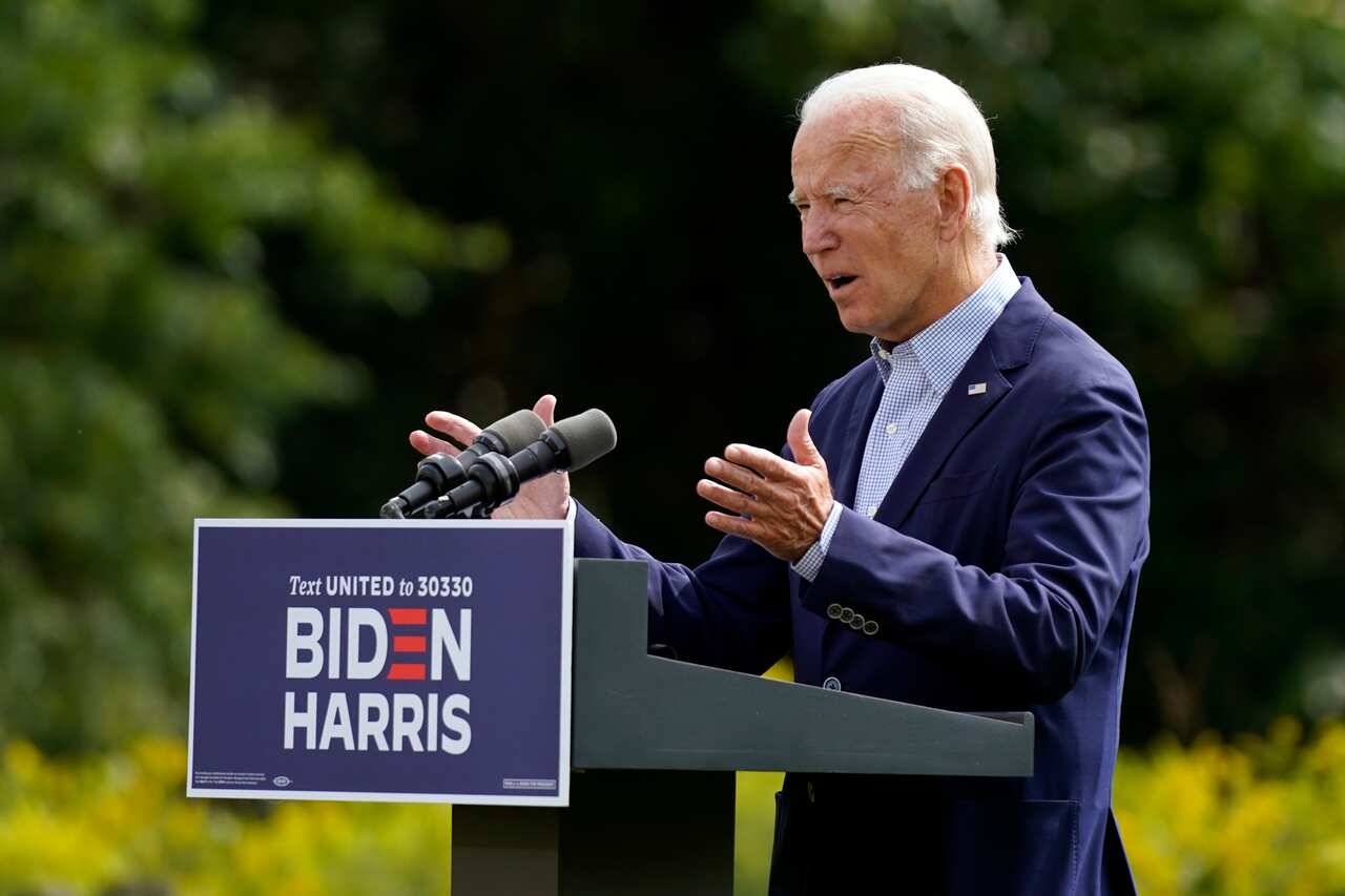 Democratic presidential candidate and former Vice President Joe Biden speaks about climate change and wildfires affecting western states.