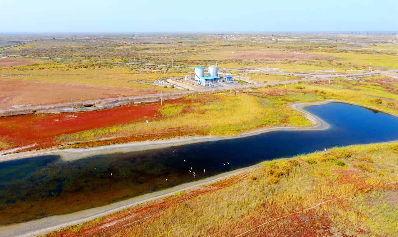 The autumn landscape of China's remote region of Xinjiang.