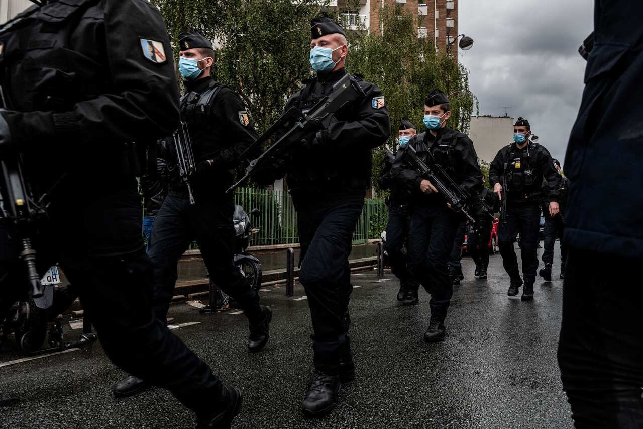 Policemen, firefighter and soldiers are deployed near Appert street, where the attack took place.