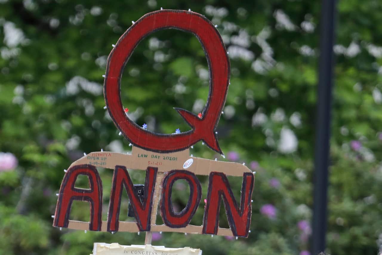 A QAnon sign