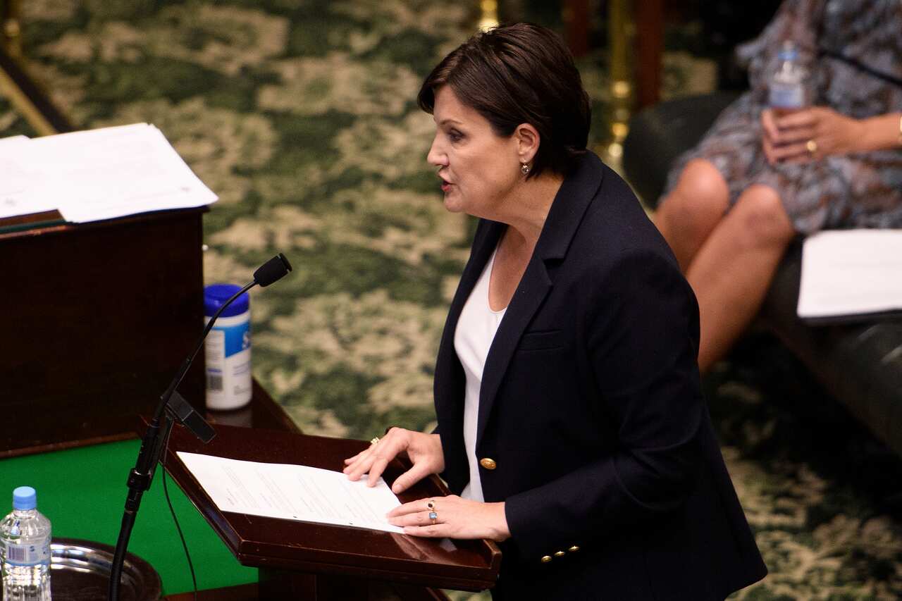 NSW Opposition Leader Jodi Mckay speaks during Question Time in the Legislative Assembly at New South Wales Parliament House in Sydney, Tuesday, October 13, 2020. (AAP Image/Dan Himbrechts) NO ARCHIVING