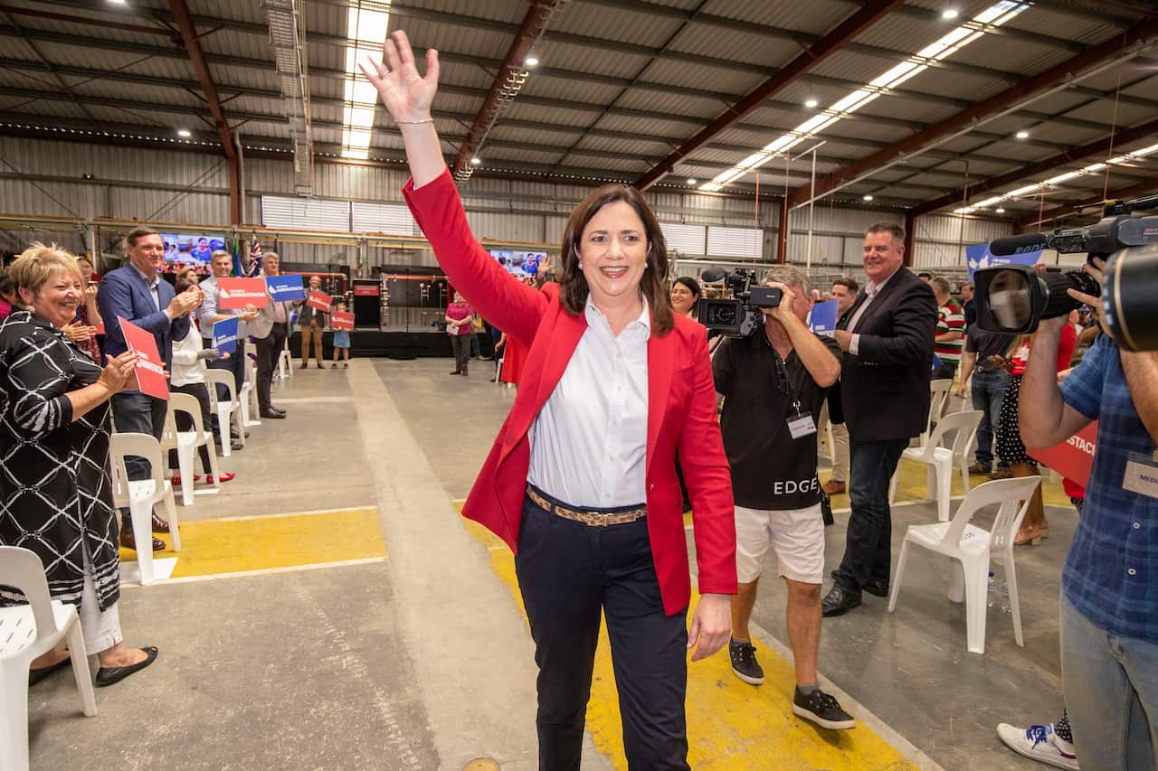 Queensland Premier Annastacia Palaszczuk at the state'sLabor election campaign launch in Brisbane on 18 October.