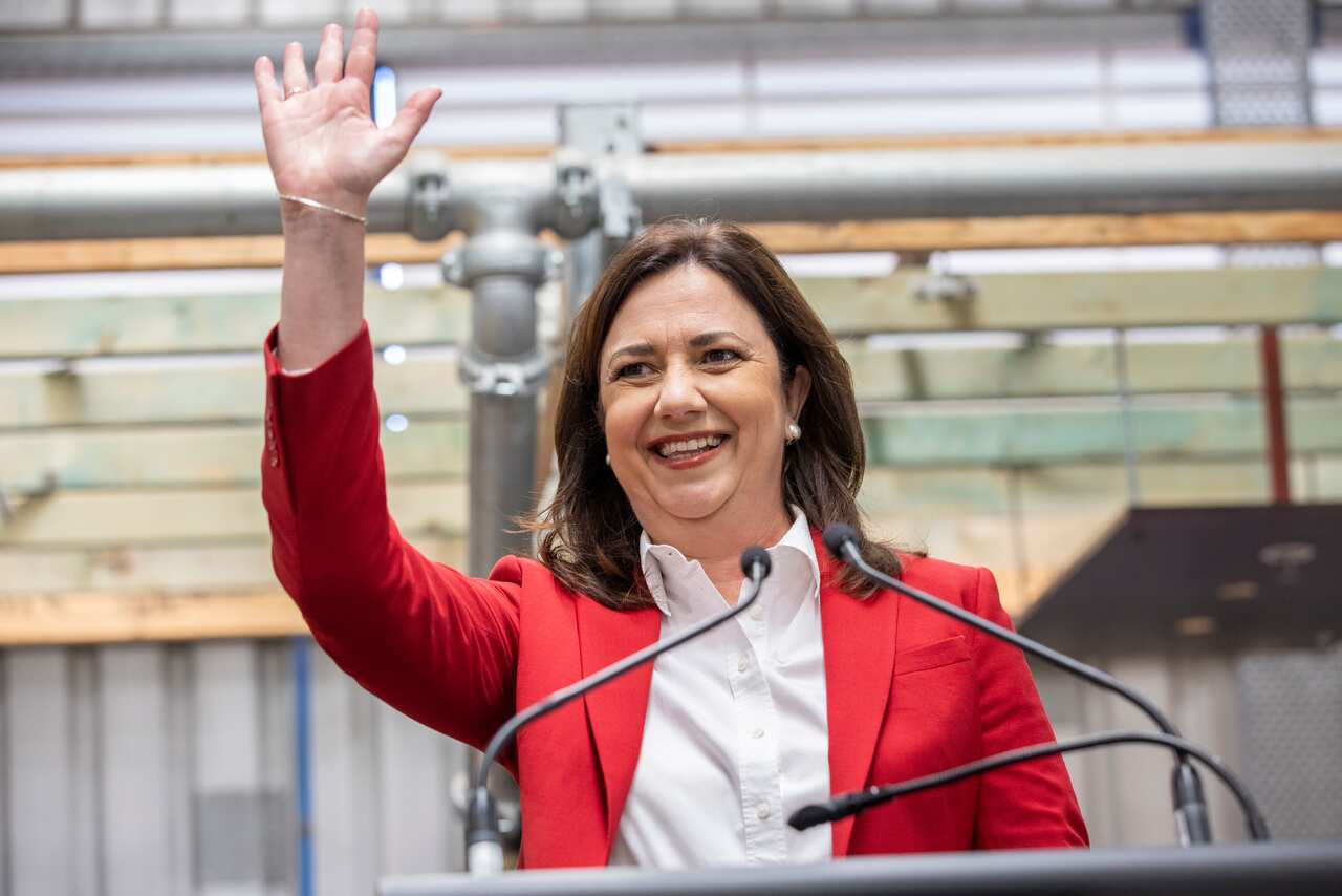 Queensland Premier Annastacia Palaszczuk at the Queensland Labor election campaign launch in Brisbane on 18 October.