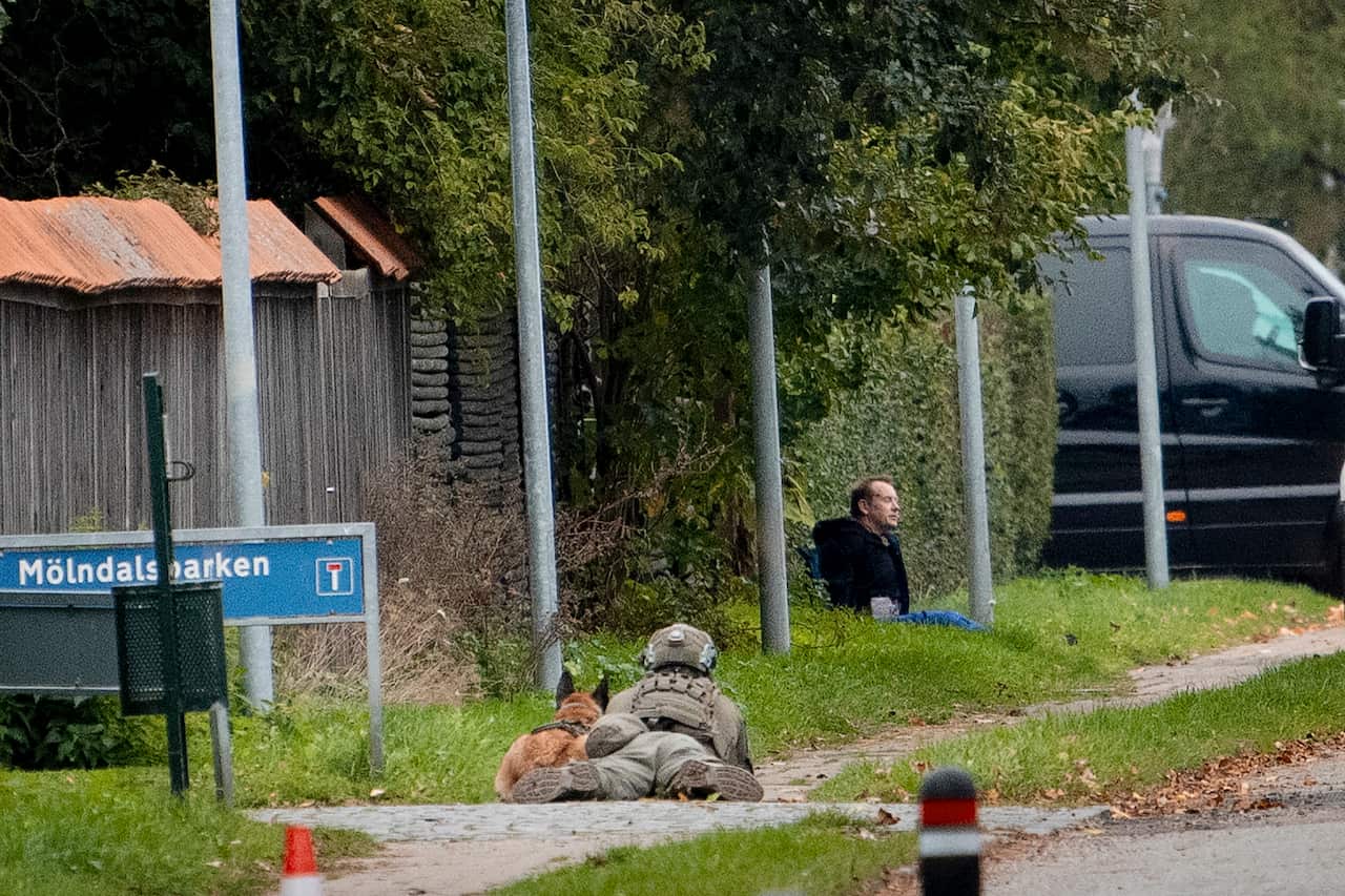 Peter Madsen during his prison break attempt in Albertslund, Denmark, 20 October 2020.