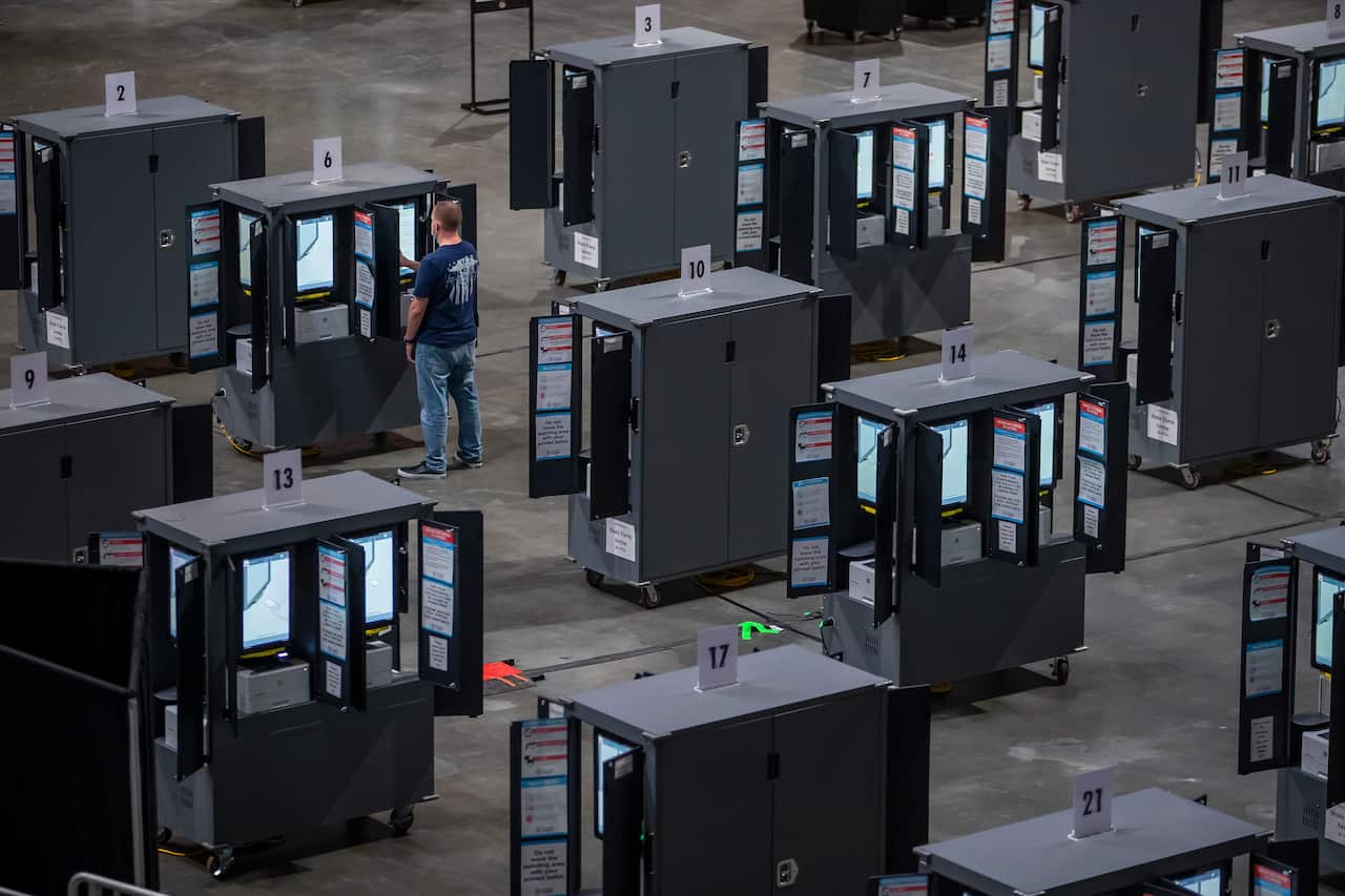 Early voting at State Farm Arena in Atlanta, Georgia.