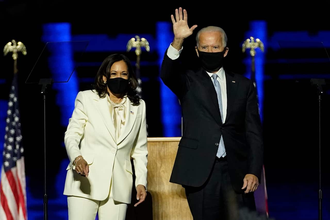 President-elect Joe Biden and vice president-elect Kamala Harris during their victory speech. 