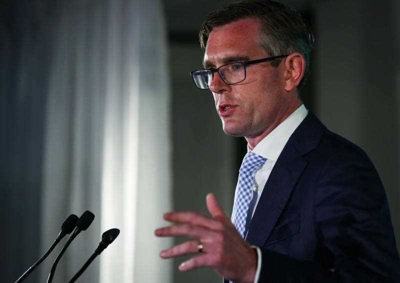NSW Treasurer Dominic Perrottet speaks during a Press Conference for the NSW State Budget in Sydney.