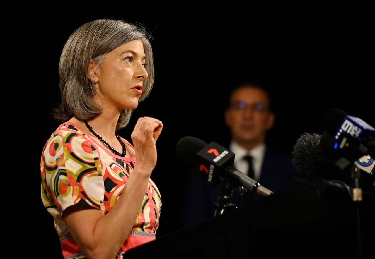 South Australian chief public health officer Nicola Spurrier speaks to the media in Adelaide in November 2020.