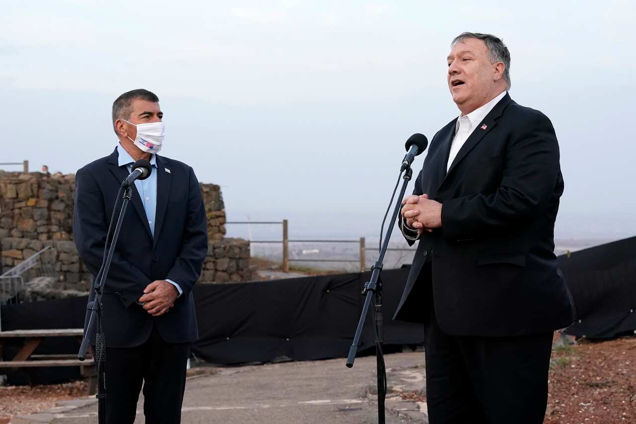 Secretary of State Mike Pompeo in Israeli-controlled Golan Heights, near the Israeli-Syria border.