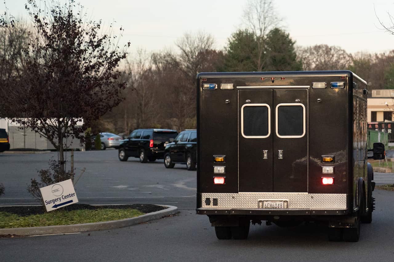 A motorcade with president-elect Joe Biden aboard arrives at Delaware Orthopaedic Specialists.                 