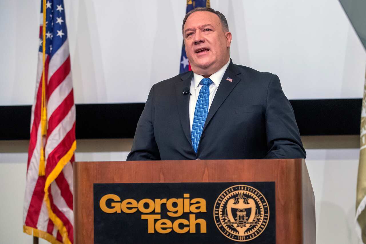US Secretary of State Mike Pompeo delivers remarks on China at Georgia Institute of Technology.