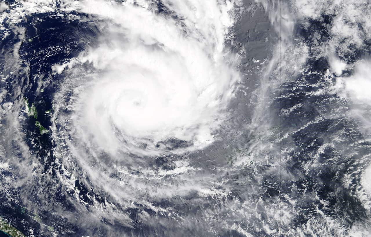 A NASA photo shows the Category Five Cyclone Yasa, northwest of Fiji's Viti Levu island.