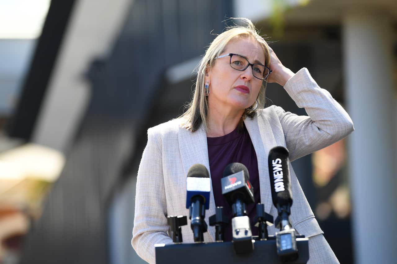 Acting Victorian Premier Jacinta Allan addresses the media during a press conference in Melbourne, Tuesday, December 29, 2020. Jacinta Allen has addressed issues of the day. (AAP Image/James Ross) NO ARCHIVING
