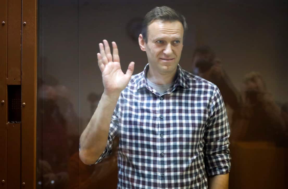 Opposition leader Alexei Navalny at Babuskinsky District Court in Moscow.