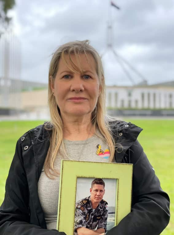Julie-Ann Finney outside Parliament House in Canberra
