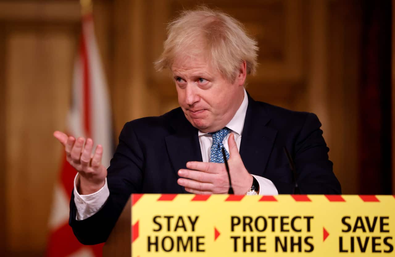 Prime Minister Boris Johnson during a media briefing on coronavirus (COVID-19) in Downing Street, London.