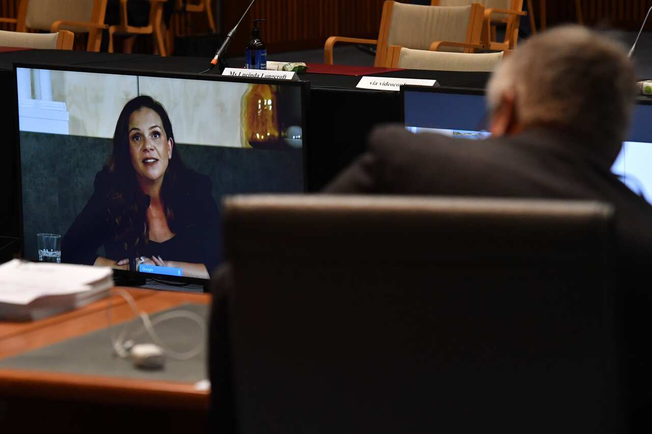 Google Australia Managing Director, Mel Silva appears via video link before a Senate inquiry.
