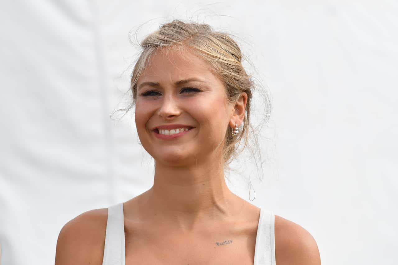 2021 Australian of the Year Grace Tame during the national flag raising and citizenship ceremony.