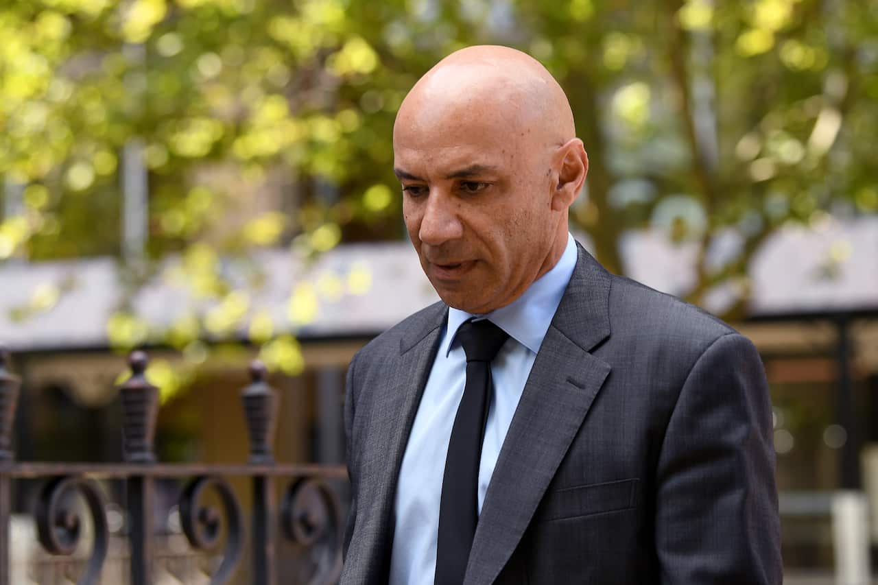 Moses Obeid is seen leaving the Supreme Court of New South Wales.