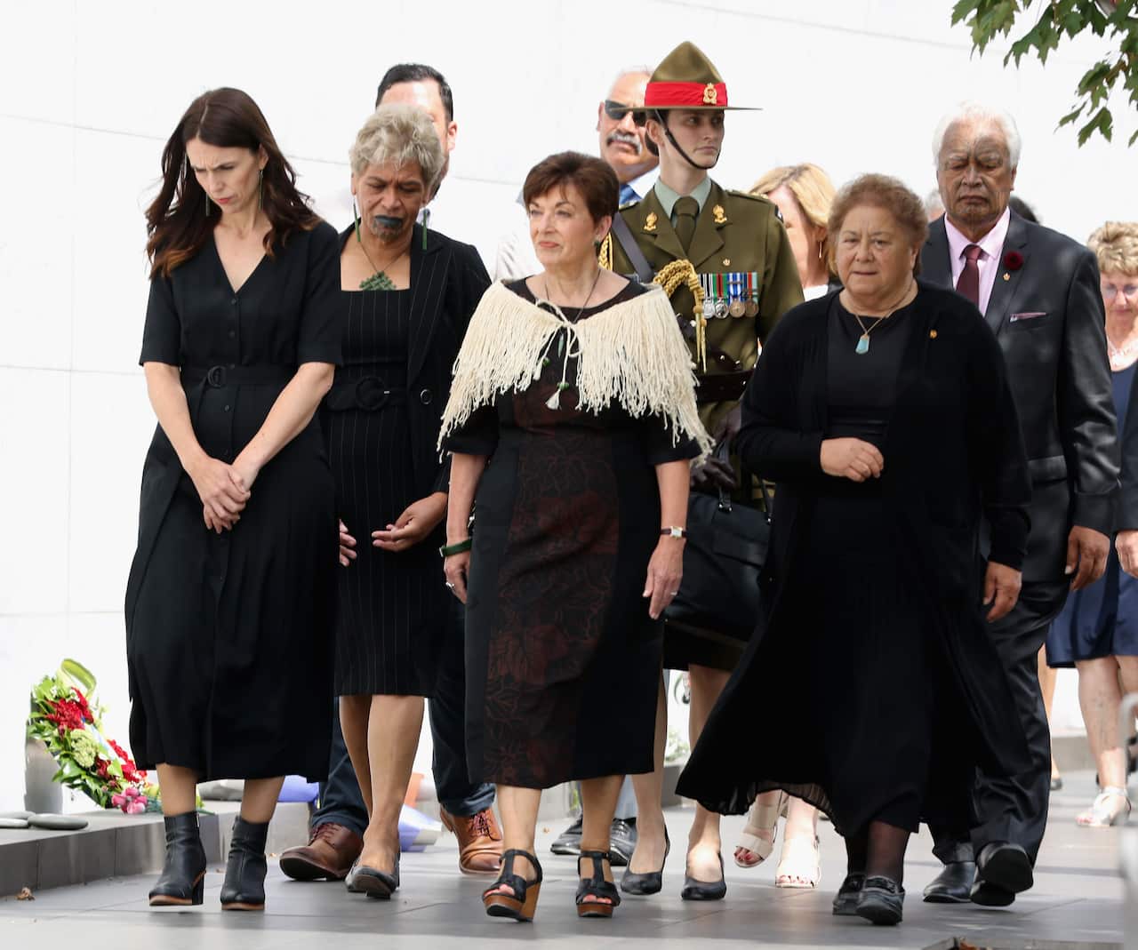Prime Minister Jacinda Ardern and The Governor-General, Dame Patsy Reddy during a memorial service to mark the 10th anniversary of the Christchurch earthquake.