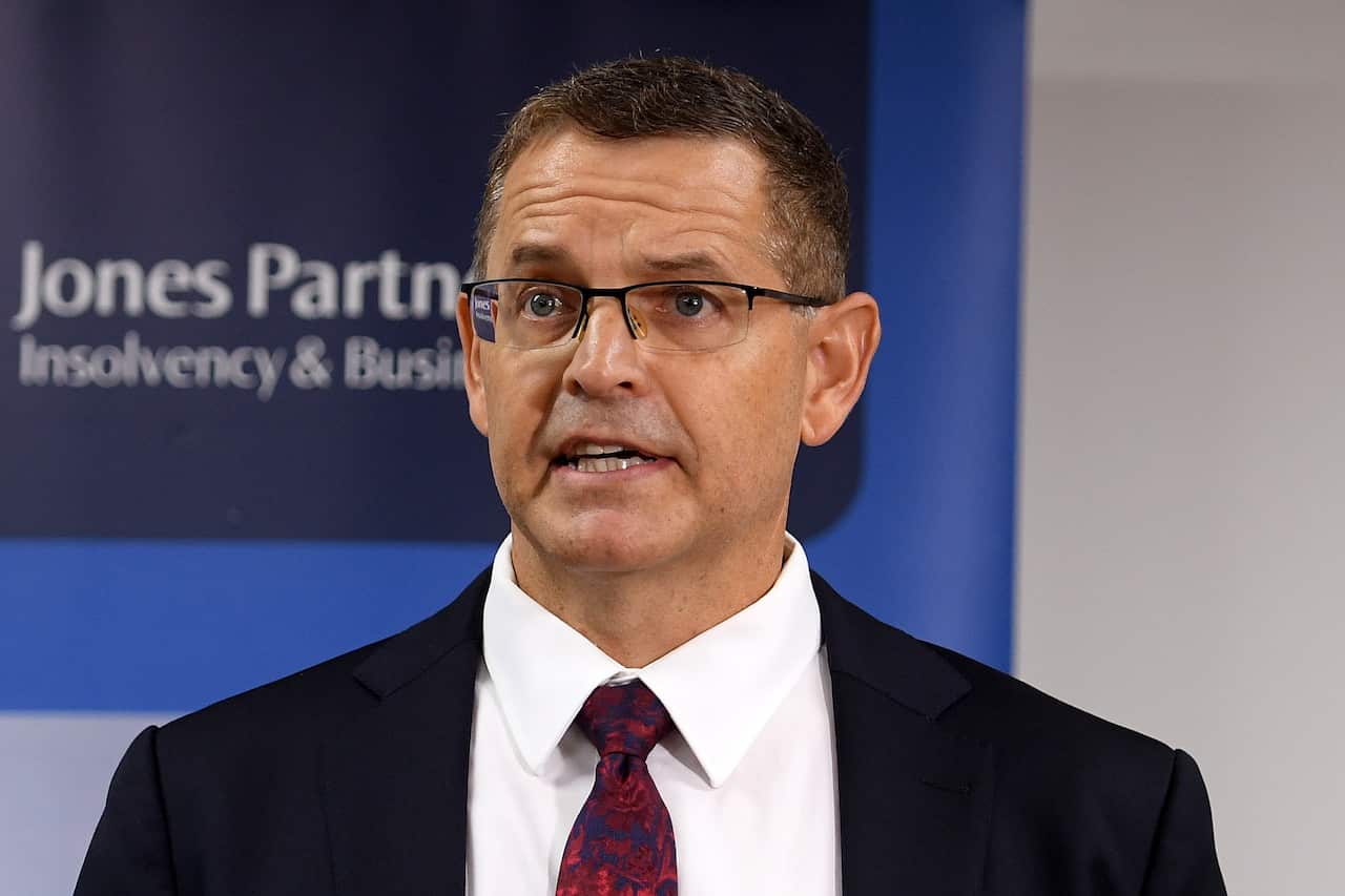 Lawyer Bruce Gleeson of Jones Partners addresses the media during a press conference in Sydney on 24 February, 2021. 