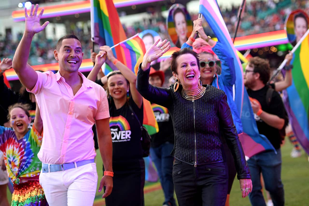 Sydney Lord Mayor Clover Moore and NSW MP Alex Greenwich. 