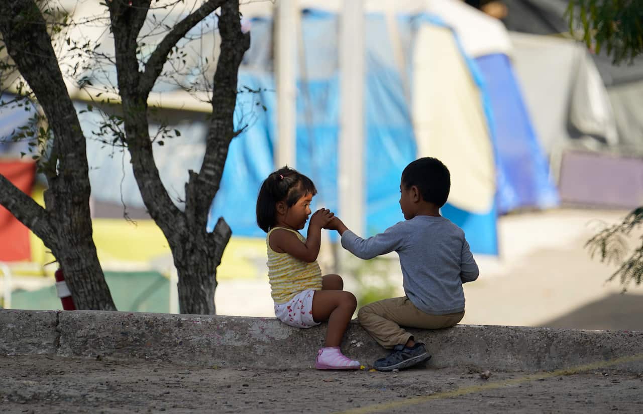 Children play at a camp of asylum seekers in Matamoros, Mexico, last November.