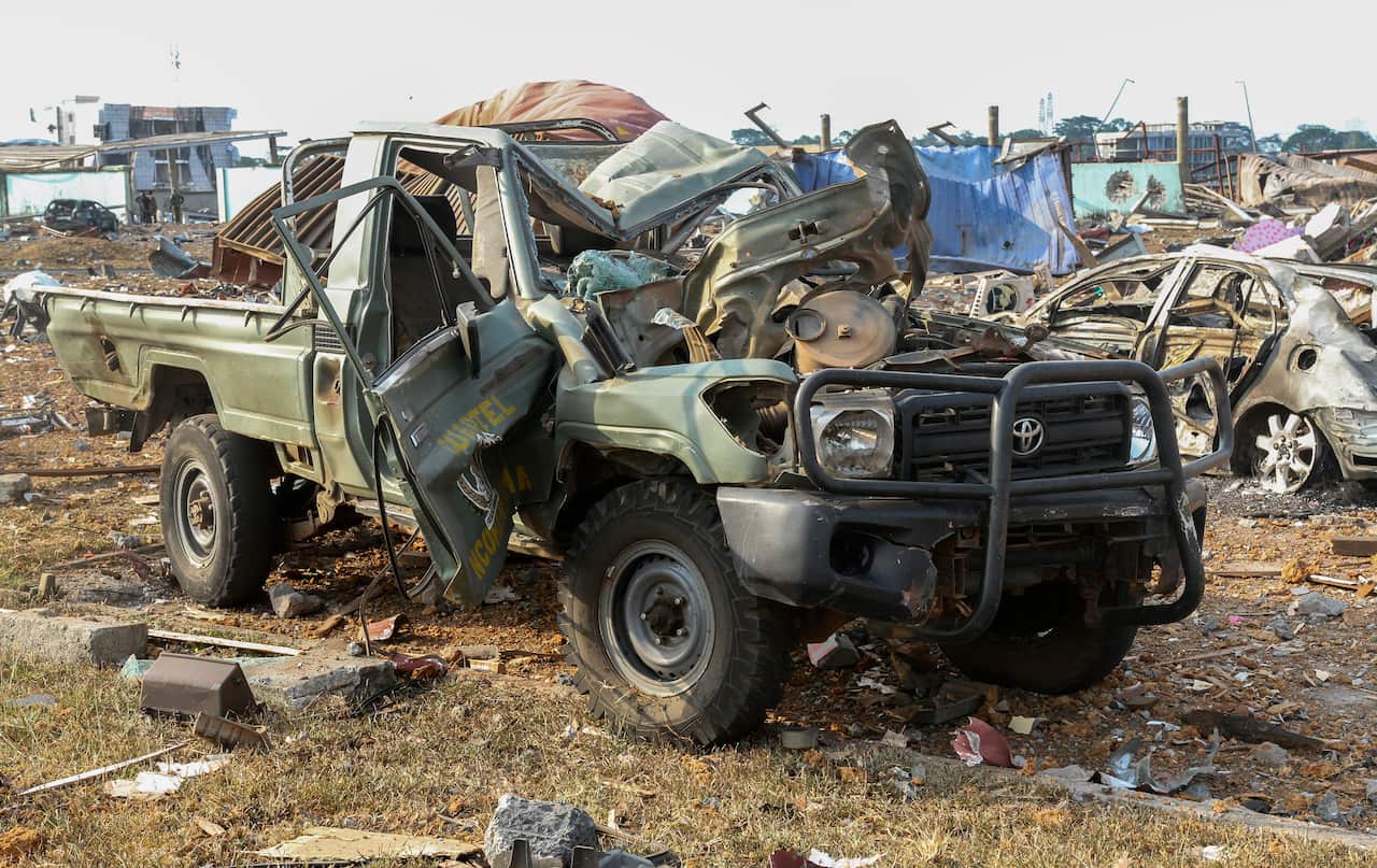 The aftermath of an explosion in Bata, Equatorial Guinea on 8 March, 2021. 