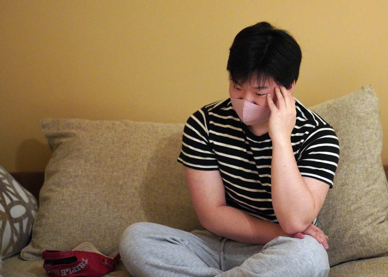 Randy Park, 22, talks following the death of his mother, Hyun Jung Grant, in a series of shootings at Asian spas in the Atlanta area on Friday, 19 March, 2021.