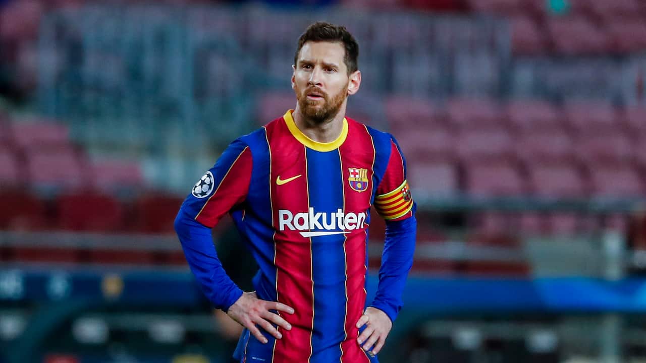 Barcelona's Lionel Messi during a Champions League game in February