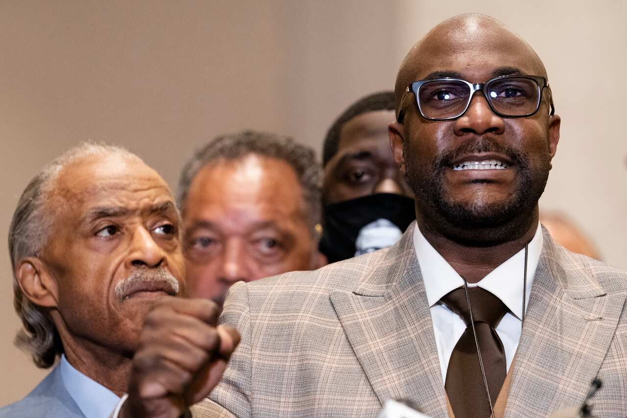 Philonise Floyd, brother of George Floyd, speaks during a news conference after the verdict was handed down. 
