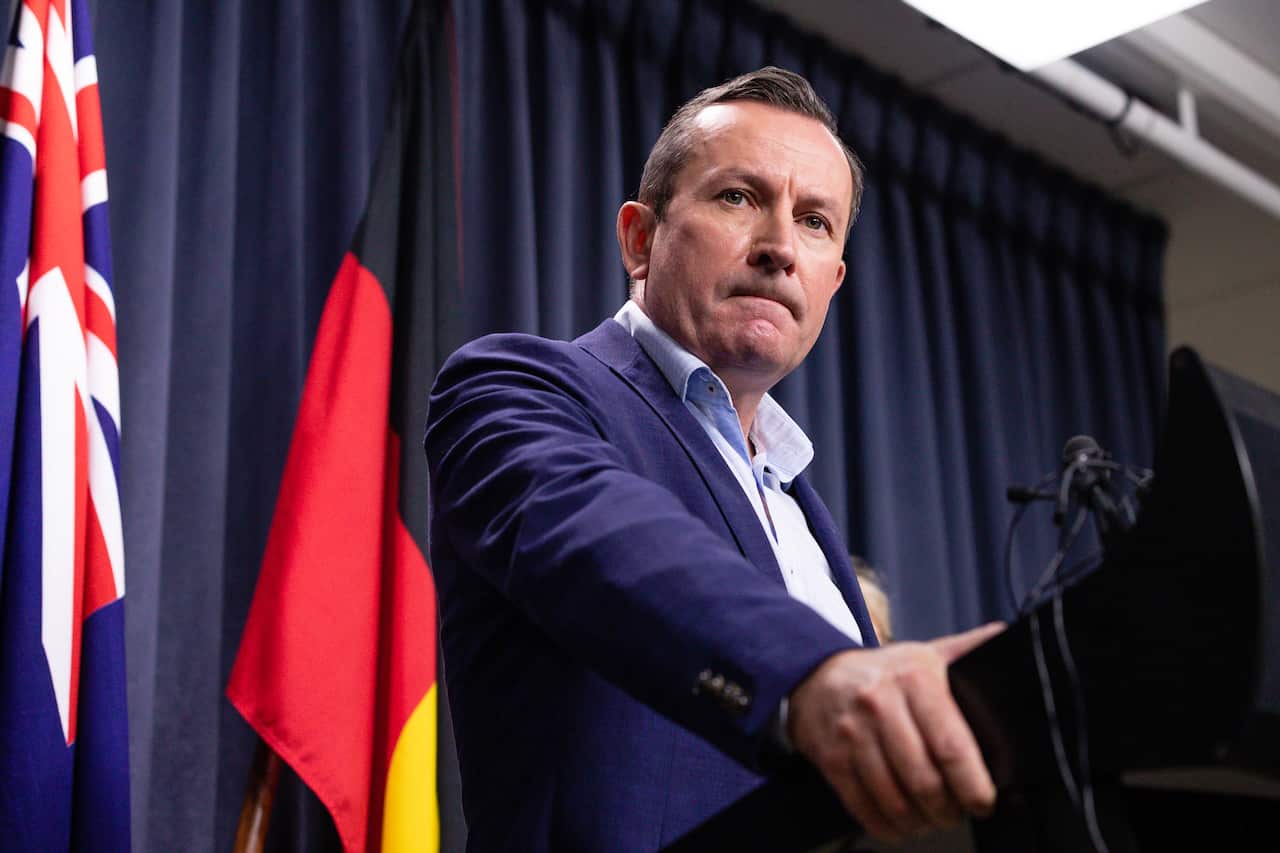 WA Premier Mark McGowan speaks at a press conference in Perth