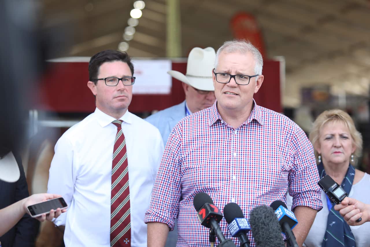 Prime Minister Scott Morrison speaks during a press conference.