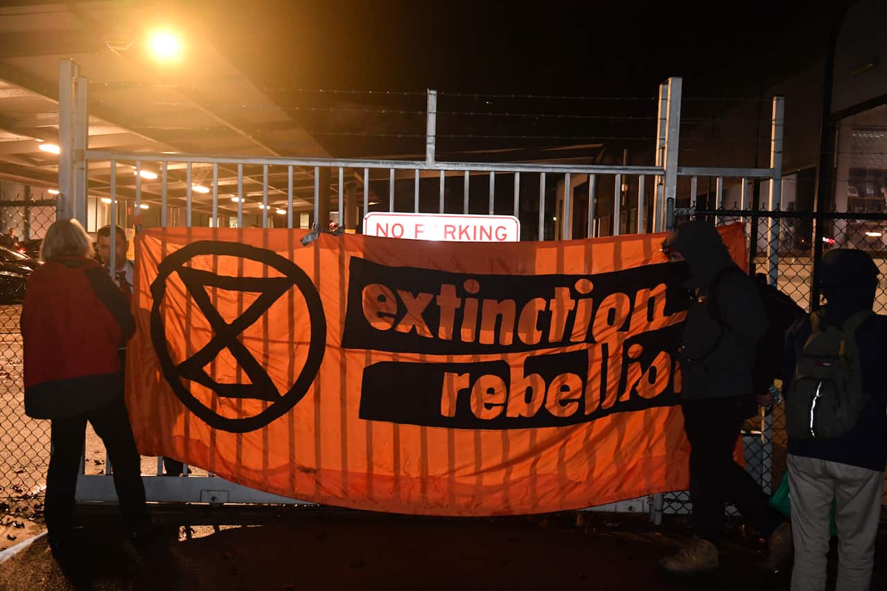 Climate activists have protested the 'jobs-friendly' budget, saying they wanted to highlight the need for the budget to include climate change measures.