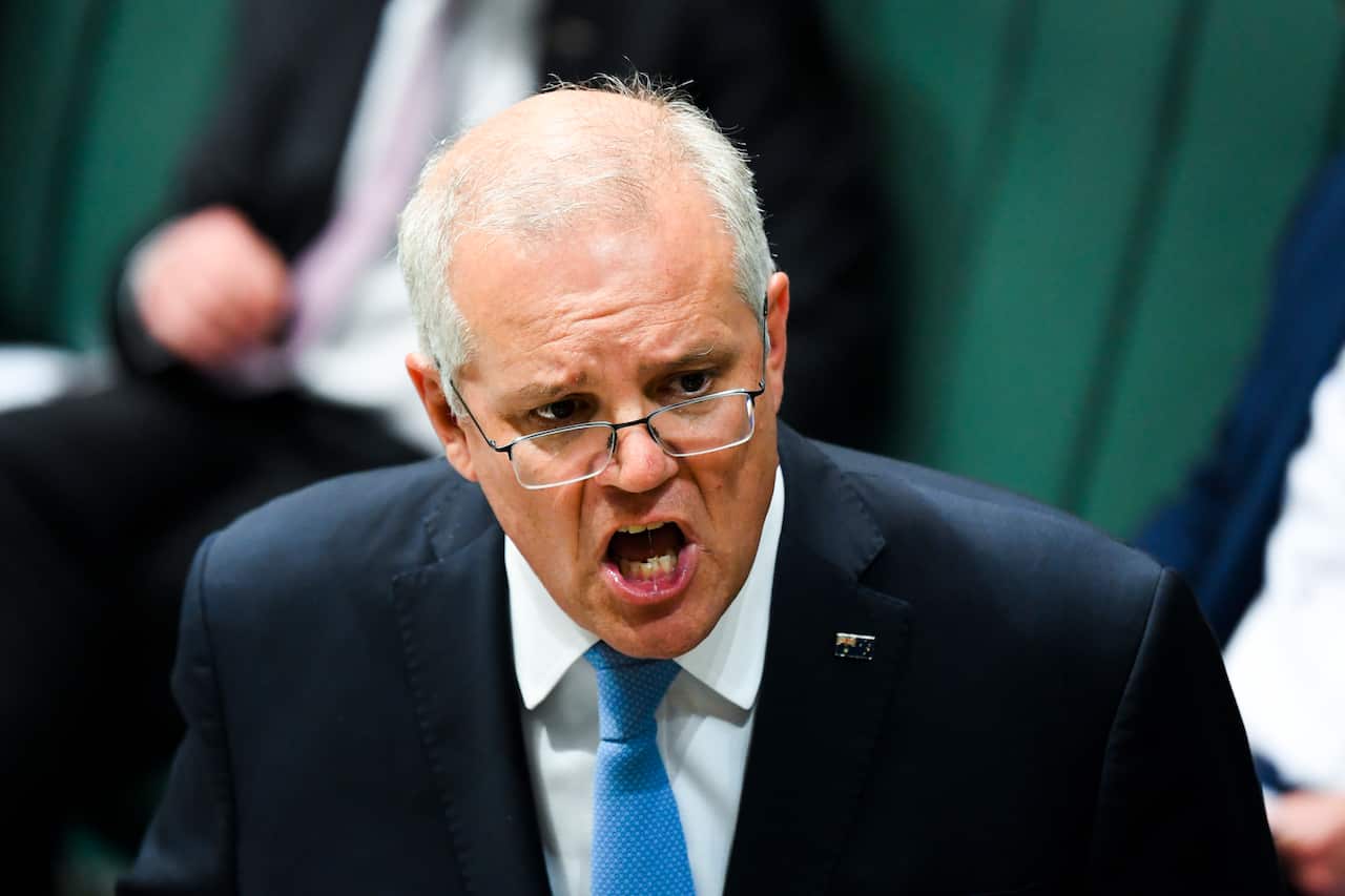 Scott Morrison has addressed the budget in Question Time, saying it will be framed against the 'humanitarian tragedy' of the pandemic.