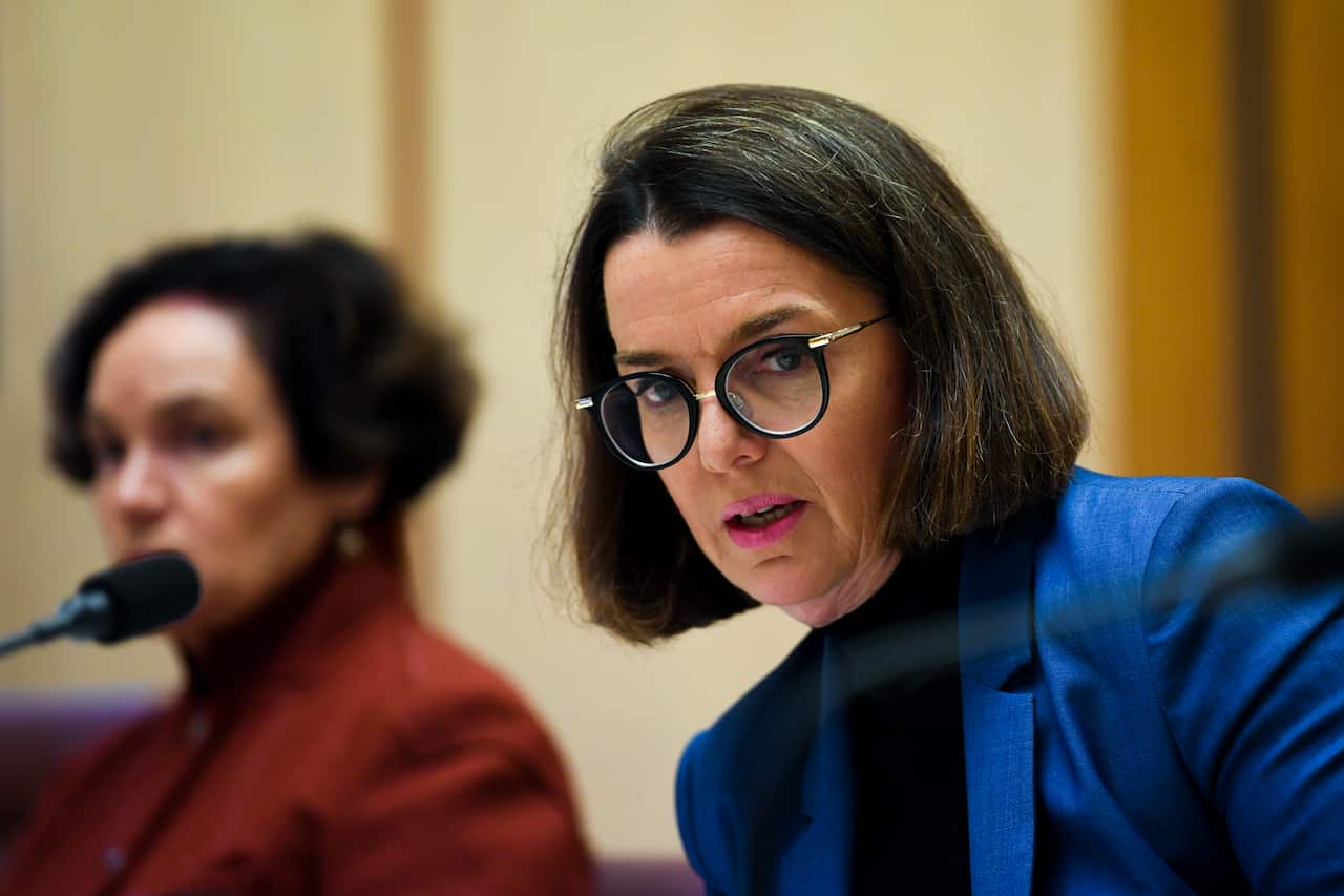 Australian Social Services Minister Anne Ruston speaks during Senate Estimates at Parliament House in Canberra on Thursday, 3 June, 2021.